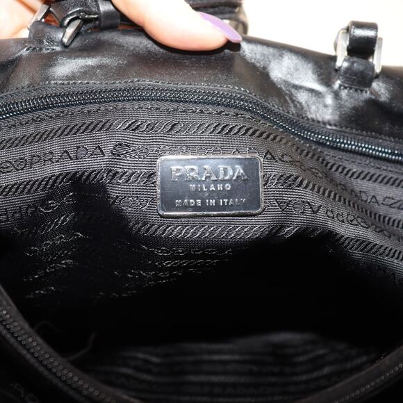 Prada Black Leather Top Handle Tote – Vintage - Picture 10 of 12